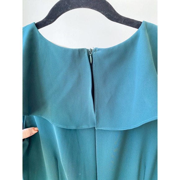 THE IMPECCABLE PIG Women's Forest Green Ruffle V-Neck Sleeveless Jumpsuit size S - Picture 4 of 10